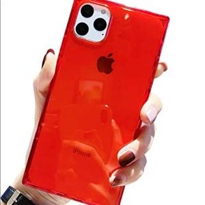 IPhone 11 Pro Max Red Square Clear Phone Case